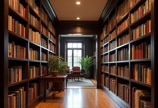 Interior do escritório da Literare com estantes de livros